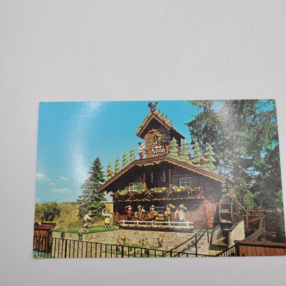 Vintage Alpine Alpa World's Largest Cuckoo Clock Postcard Wilmot Ohio‎ 22878-D